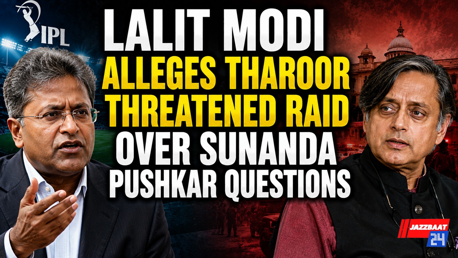 Lalit Modi Alleges Tharoor Threatened Raid Over Sunanda Pushkar Questions