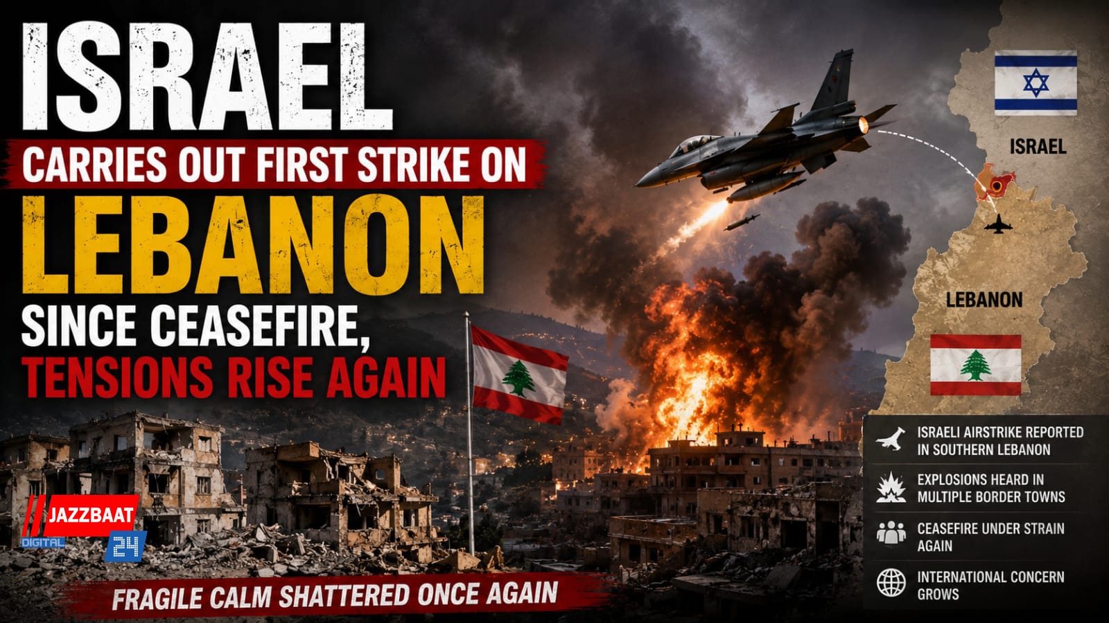 Israel carries out first strike on Lebanon since ceasefire, tensions rise again