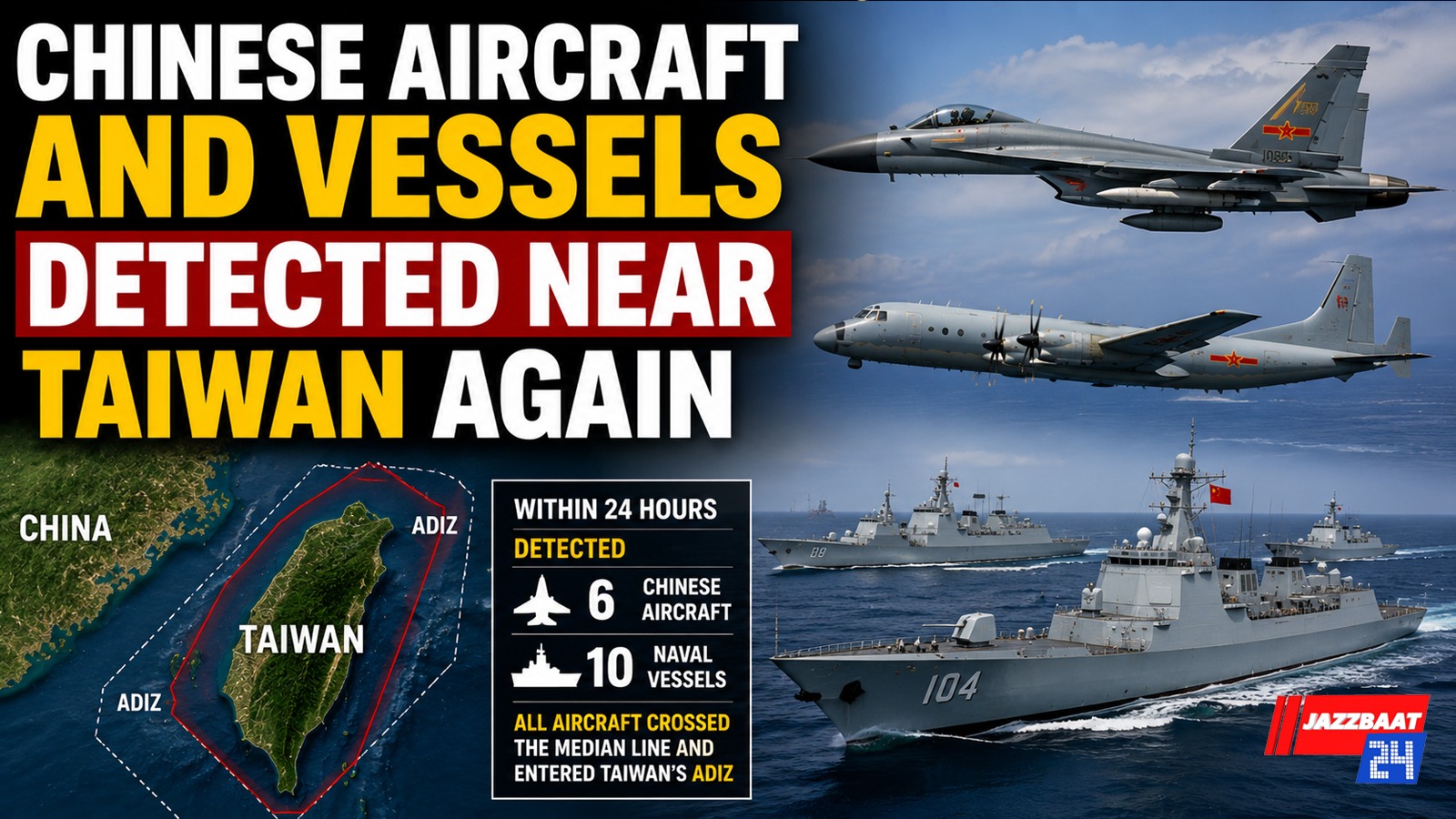 Chinese Aircraft and Vessels Detected Near Taiwan Again