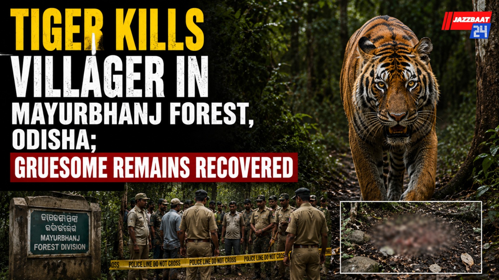 Tiger Kills Villager in Mayurbhanj Forest, Odisha; Gruesome Remains Recovered
