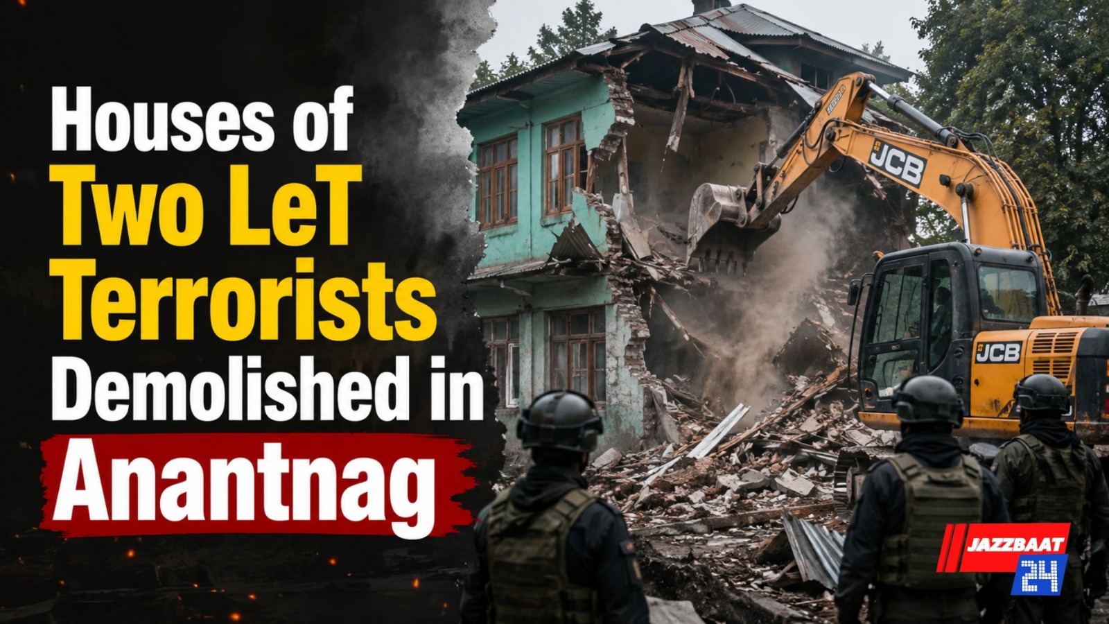Houses of Two LeT Terrorists Demolished in Anantnag