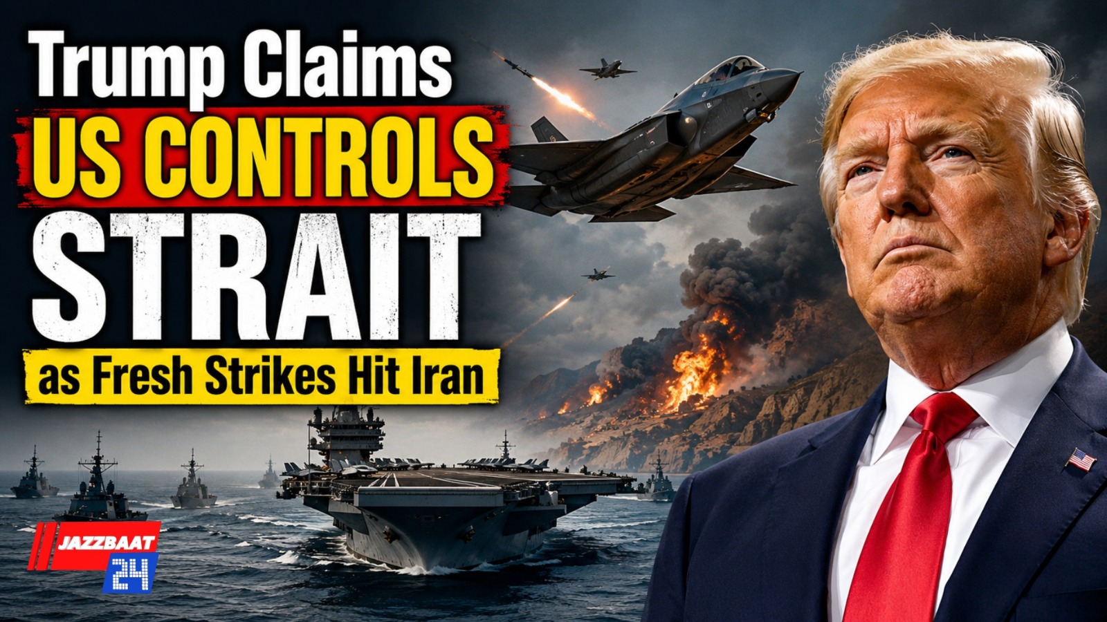 Trump Claims US Controls Strait as Fresh Strikes Hit Iran