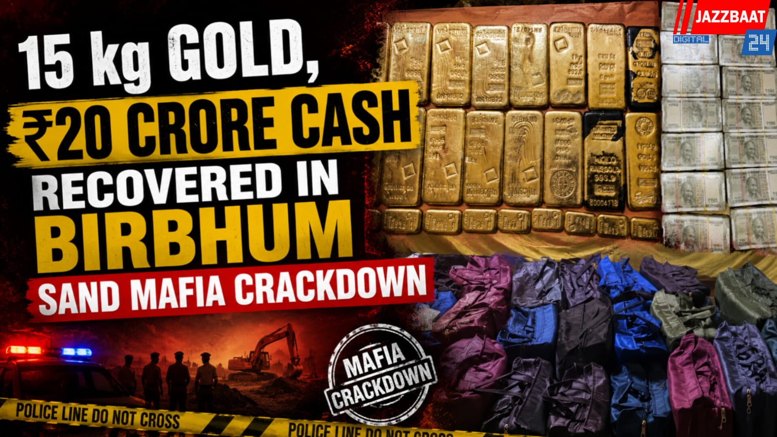 15 kg Gold, ₹20 Crore Cash Recovered in Birbhum Sand Mafia Crackdown