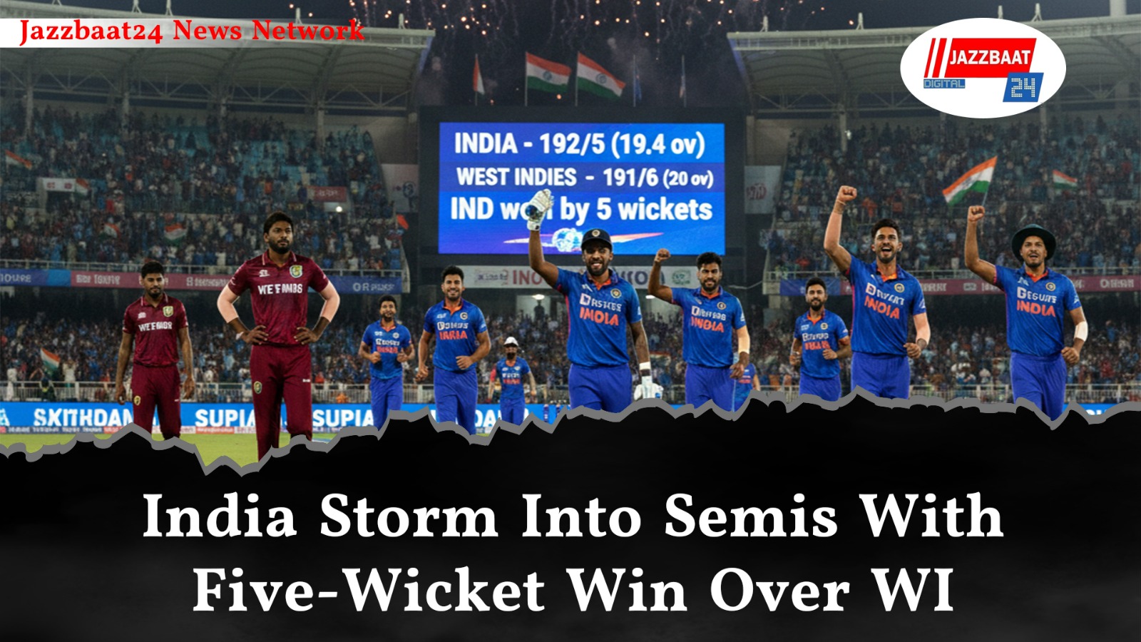 India Storm Into Semis With Five-Wicket Win Over WI
