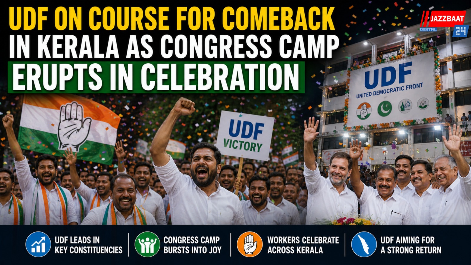 UDF on course for comeback in Kerala as Congress camp erupts in celebration

