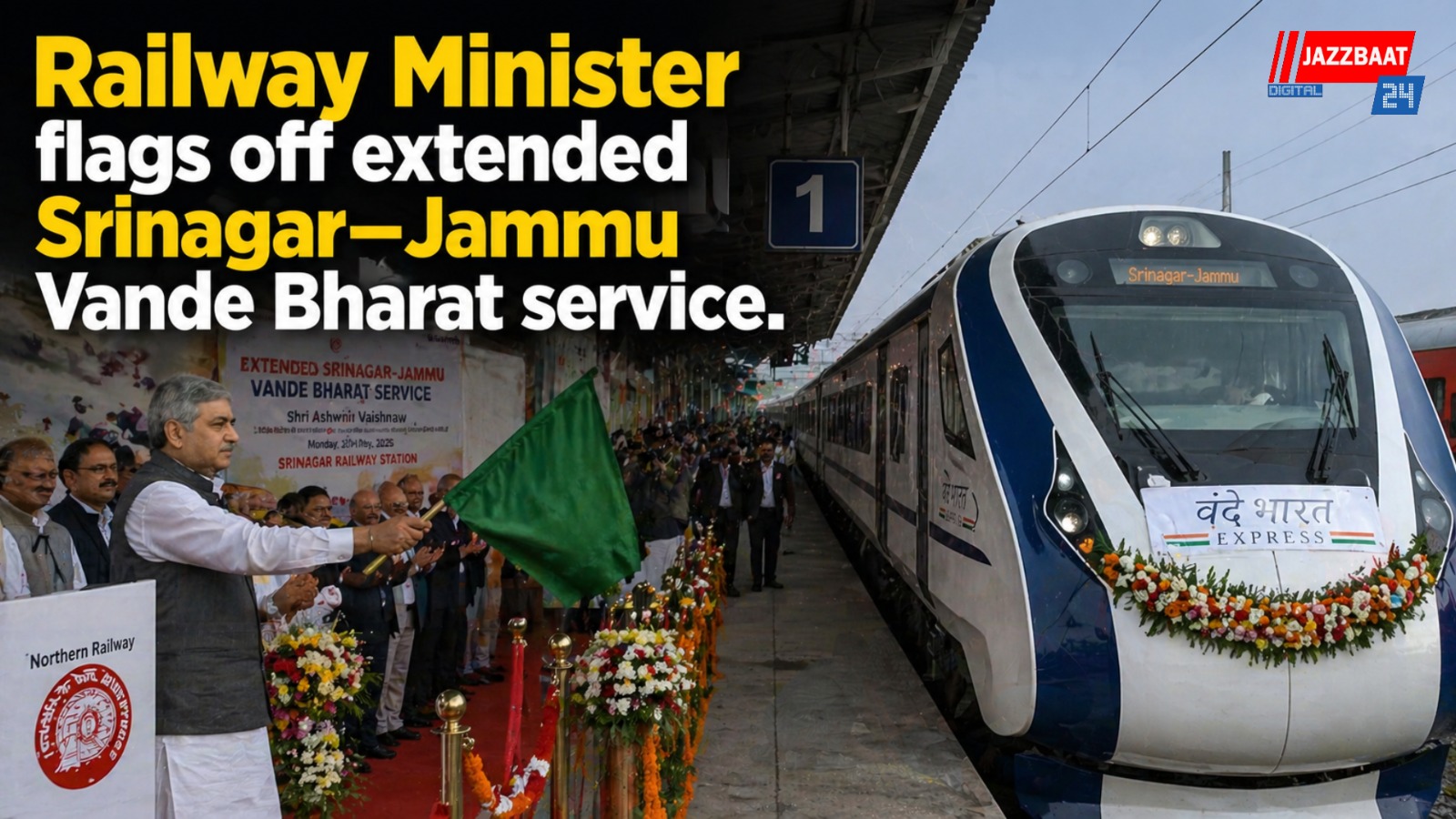 Railway Minister flags off extended Srinagar–Jammu Vande Bharat service
