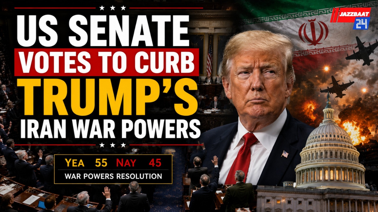 US Senate Votes to Curb Trump's Iran War Powers
