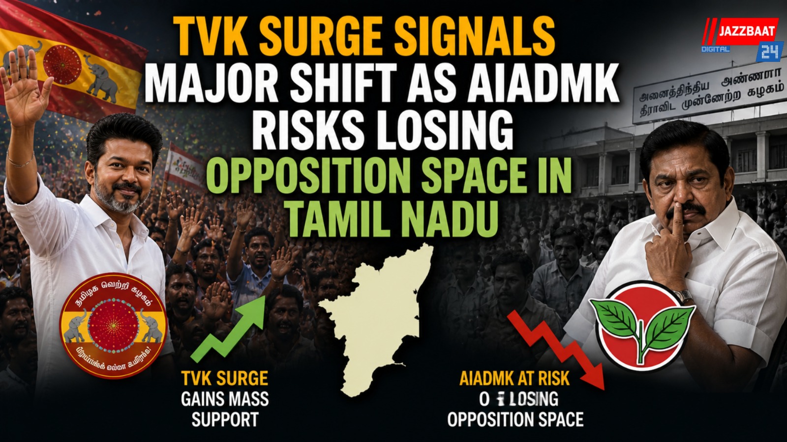 TVK surge signals major shift as AIADMK risks losing opposition space in Tamil Nadu

