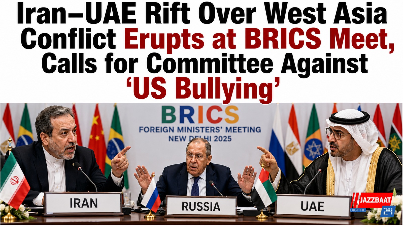 Iran–UAE Rift Over West Asia Conflict Erupts at BRICS Meet, Calls for Committee Against ‘US Bullying’