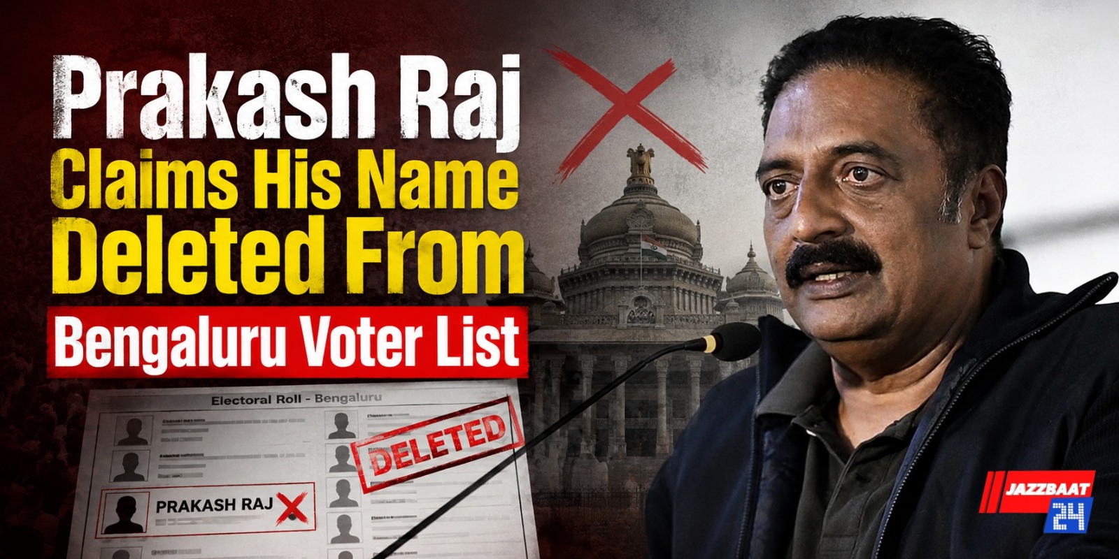 Prakash Raj Claims His Name Deleted From Bengaluru Voter List