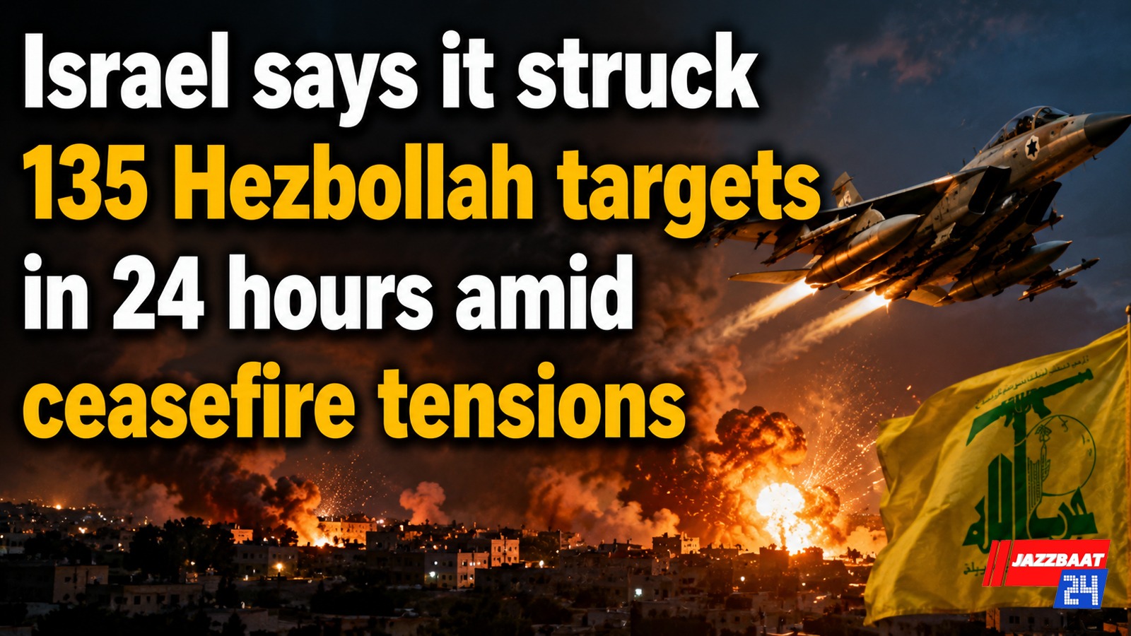 Israel says it struck 135 Hezbollah targets in 24 hours amid ceasefire tensions