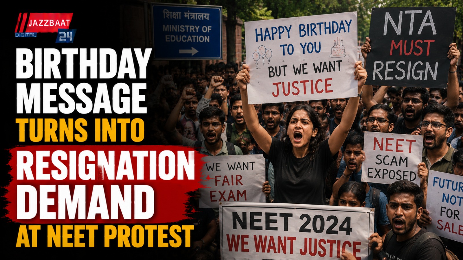 Birthday Message Turns Into Resignation Demand at NEET Protest