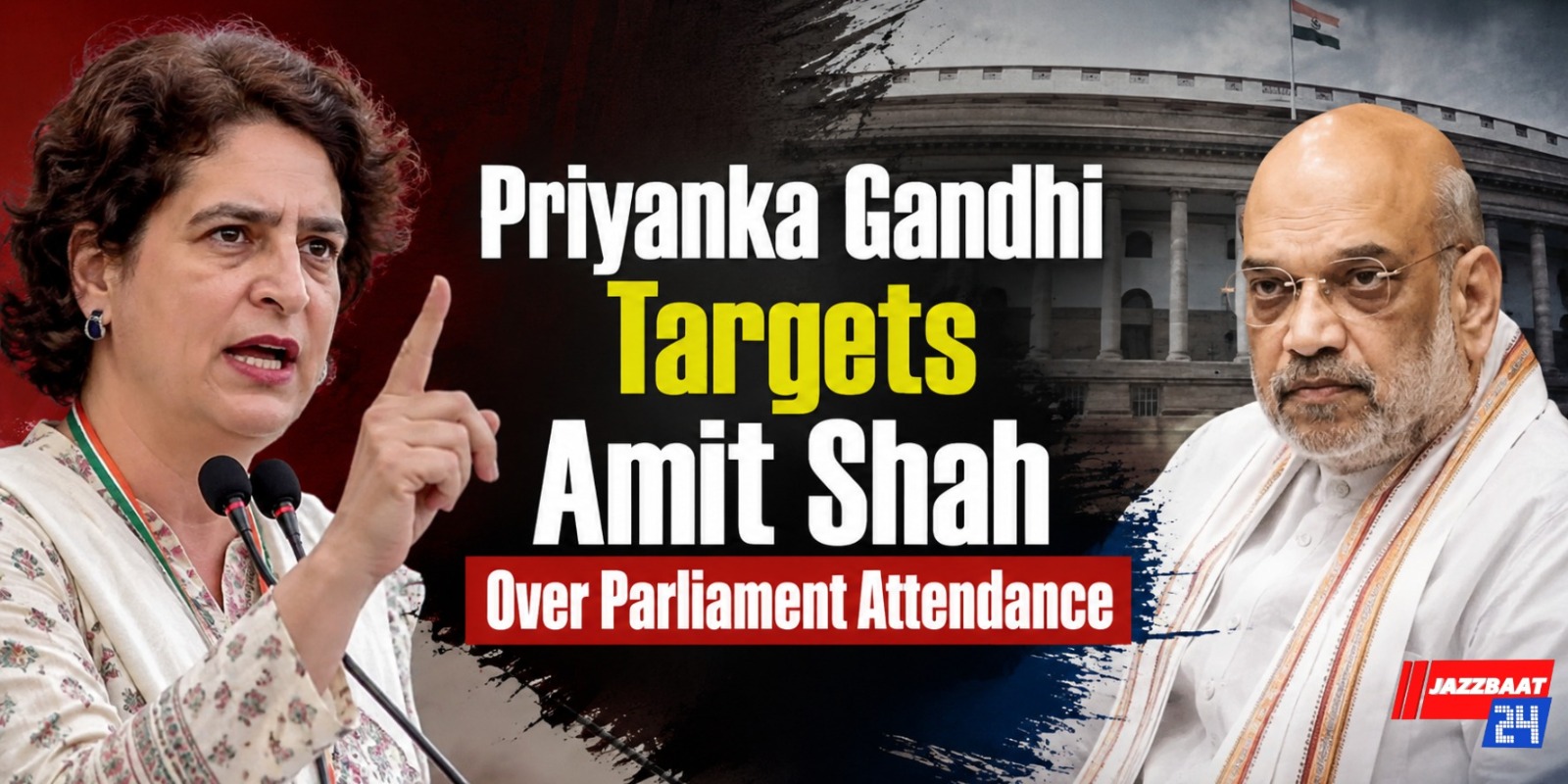 Priyanka Gandhi Targets Amit Shah Over Parliament Attendance