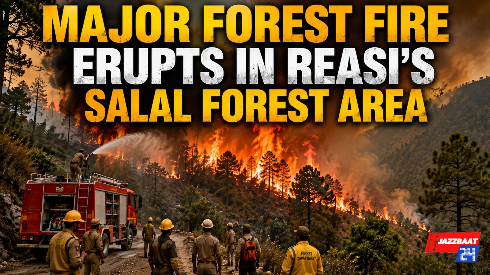 Major Forest Fire Erupts in Reasi's Salal Forest Area