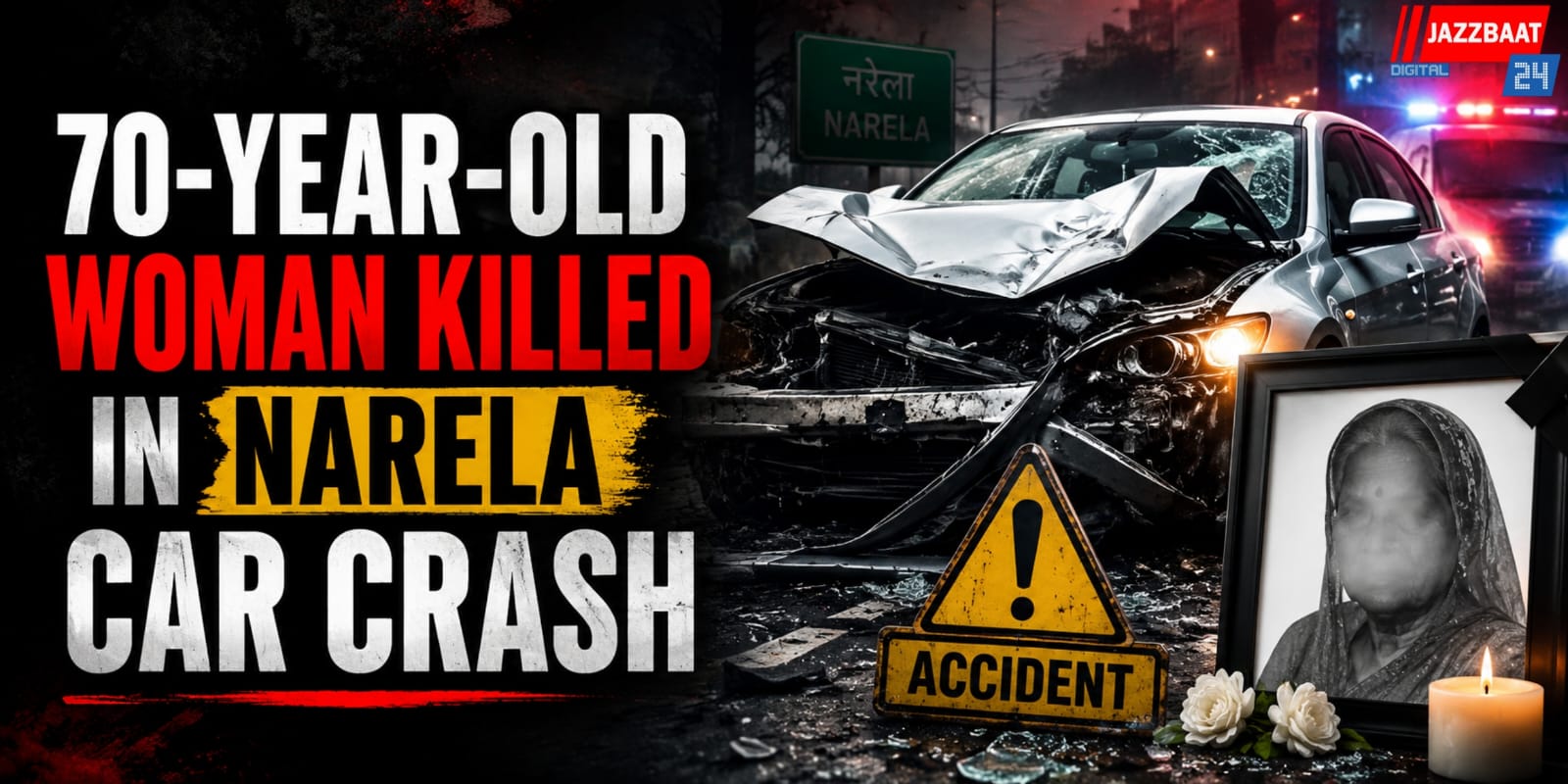 70-Year-Old Woman Killed in Narela Car Crash