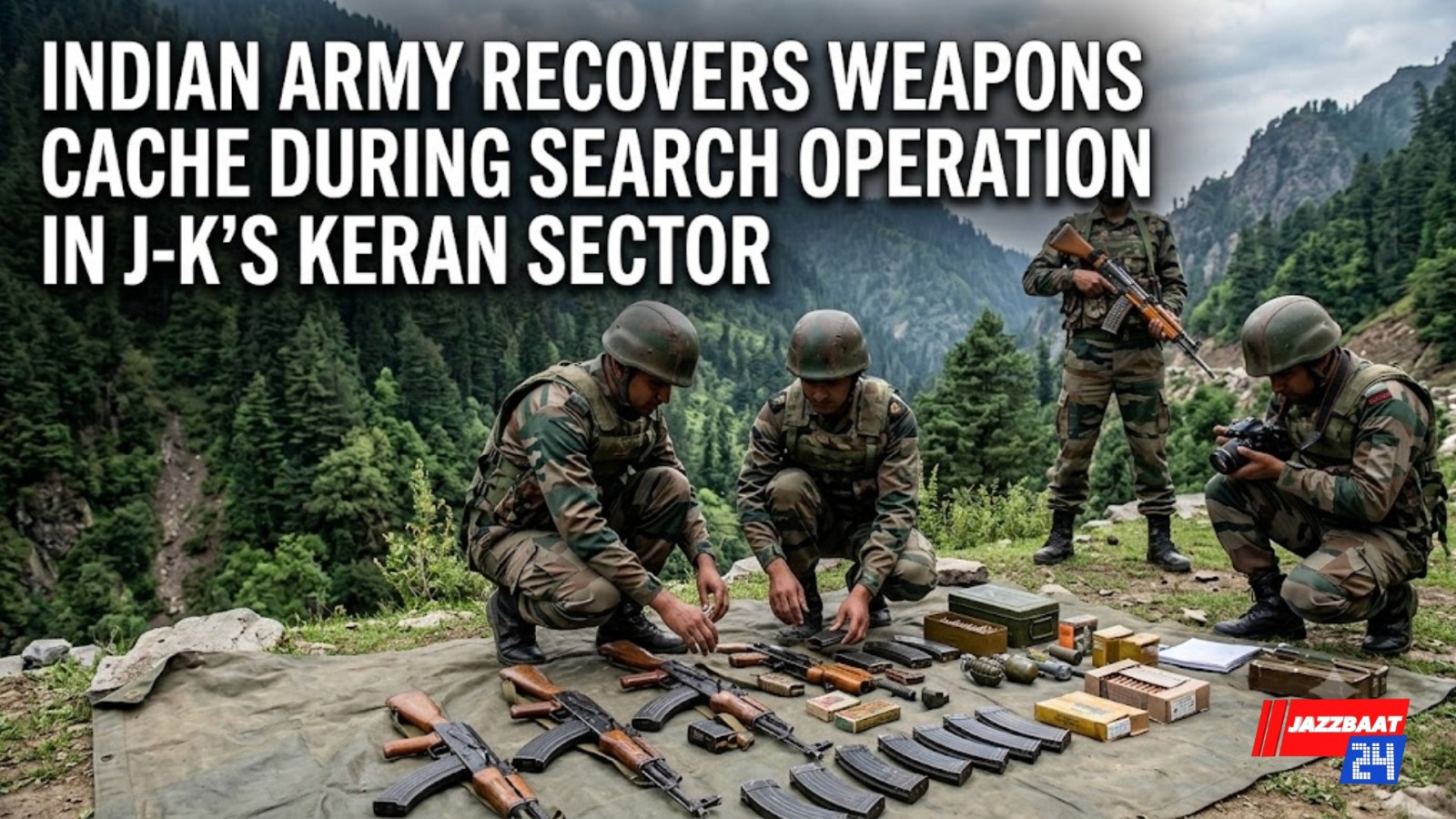 Indian Army Recovers Weapons Cache During Search Operation in J-K's Keran Sector

