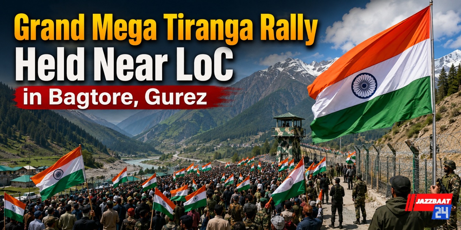 Grand Mega Tiranga Rally Held Near LoC in Bagtore, Gurez