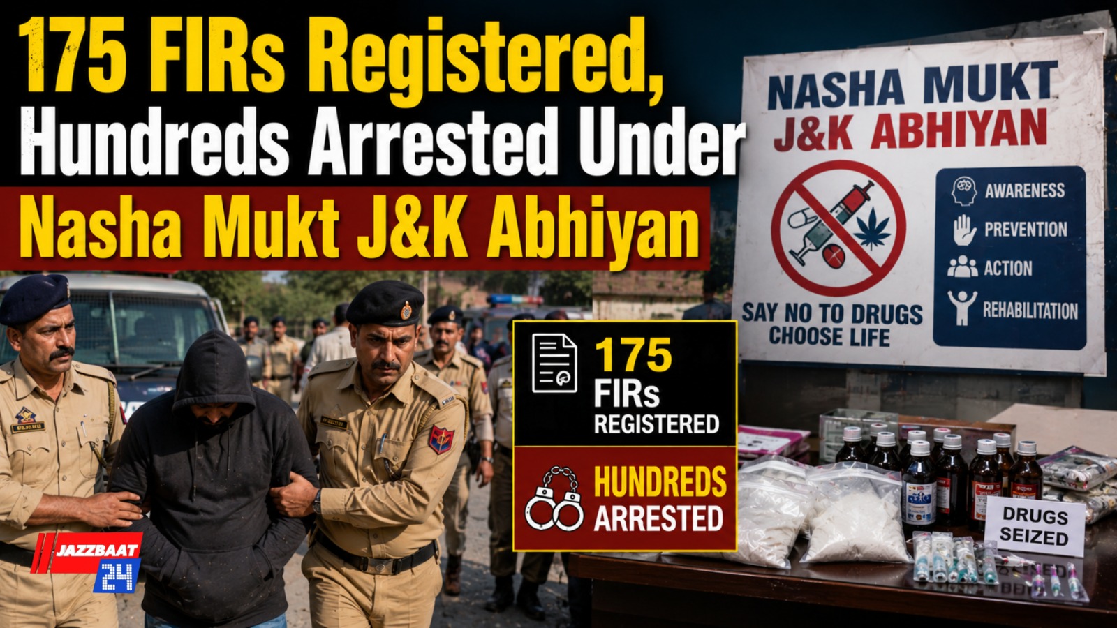 175 FIRs Registered, Hundreds Arrested Under Nasha Mukt J&K Abhiyan