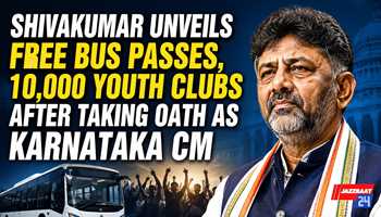 Shivakumar Unveils Free Bus Passes, 10,000 Youth Clubs After Taking Oath as Karnataka CM