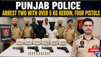 Punjab Police Arrest Two With Over 5 Kg Heroin, Four Pistols
