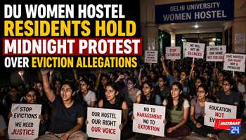 DU Women Hostel Residents Hold Midnight Protest Over Eviction Allegations