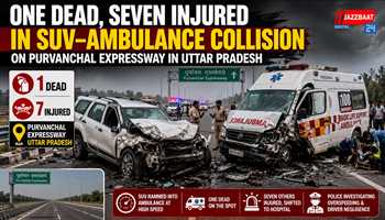 One Dead, Seven Injured in SUV–Ambulance Collision on Purvanchal Expressway in Uttar Pradesh