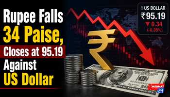 Rupee Falls 34 Paise, Closes at 95.19 Against US Dollar