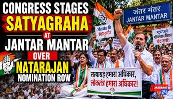 Congress Stages Satyagraha at Jantar Mantar Over Natarajan Nomination Row