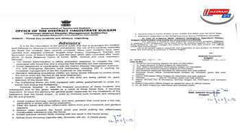 Kulgam District Administration Issues Advisory Amid Surge in Forest Fires Triggered by Prolonged Dry Spell