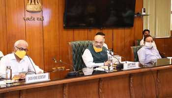 Amit Shah chairs a high-level meeting to review the security situation in Kashmir