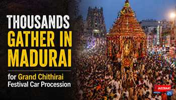 Thousands Gather in Madurai for Grand Chithirai Festival Car Procession
