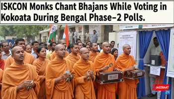 ISKCON Monks Chant Bhajans While Voting in Kolkata During Bengal Phase-2 Polls
