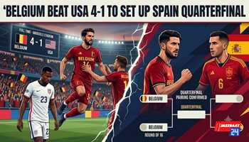 Belgium Beat USA 4-1 to Set Up Spain Quarterfinal