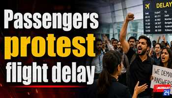 Passengers protest flight delay
