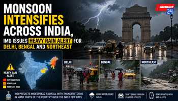 Monsoon Intensifies Across India, IMD Issues Heavy Rain Alert for Delhi, Bengal and Northeast