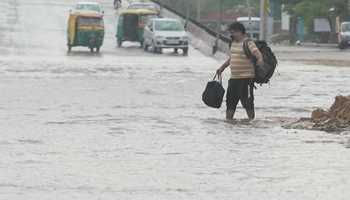 Heavy rainfall in Rajasthan’s Barmer causes severe waterlogging in several parts of the city