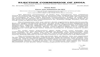 ECI Rolls Out Three New Measures to Improve Voter Records and Ease Voting