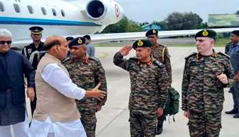 RAJNATH SINGH IN CHAIR KEY MEET, SECURITY BEEFED UP IN J & K AFTER ENCOUNTERS