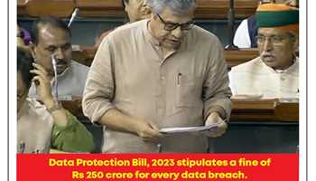 “PROTECTING DATA: NEW BILL IMPOSES MASSIVE FINE OF RS 250 CRORE FOR DATA BREACHES!”
