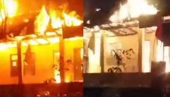 Three School Buildings Damaged in Midnight Fire in Kulgam