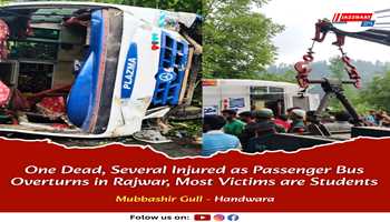 One Dead, Several Injured as Passenger Bus Overturns in Rajwar; Most Victims are Students