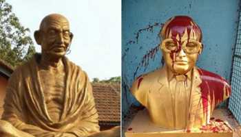 Mahatama Gandhi’s statue defaced in Kerala’s Kannur