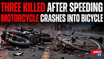 Three Killed After Speeding Motorcycle Crashes Into Bicycle in Bareilly