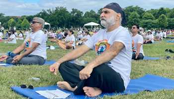 Ahead of International Yoga Day, Indian Embassy organizes yoga session in Washington