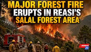 Major Forest Fire Erupts in Reasi's Salal Forest Area