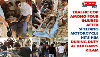 Traffic Cop Among Four Injured After Speeding Motorcycle Hits Him During Duty at Kulgam's Kilam