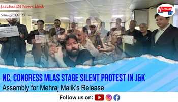 NC, Congress MLAs Stage Silent Protest in J&K Assembly for Mehraj Malik’s Release
