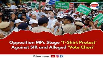 Opposition MPs Stage ‘T-Shirt Protest’ Against SIR and Alleged ‘Vote Chori’
