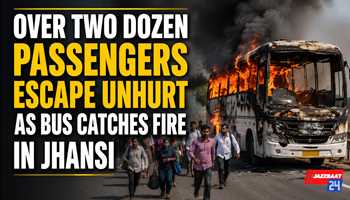 Over two dozen passengers escape unhurt as bus catches fire in Jhansi