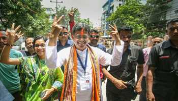 BJP jubilant after winning 3 out of 4 seats in Tripura by-polls, Congress’s Sudip Roy wins Agartala seat